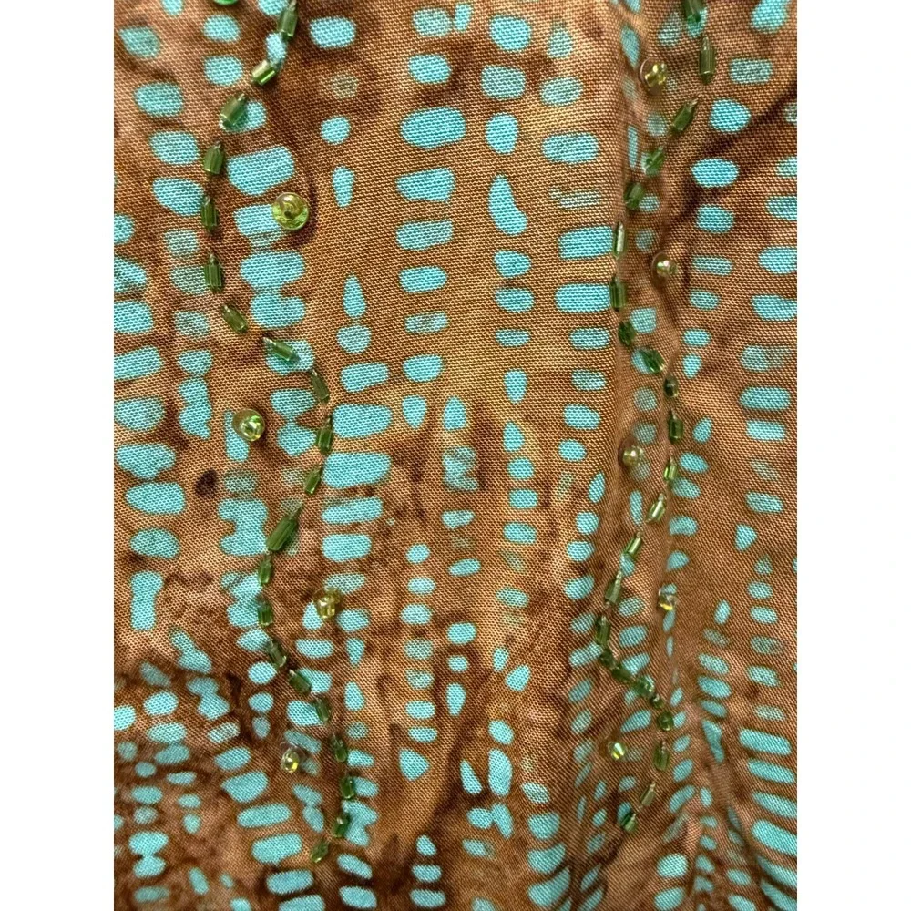 Bali Batik Hand-Painted Sundress Size Small –‎ Artisan Resort Wear Summer Dress - Picture 4 of 10